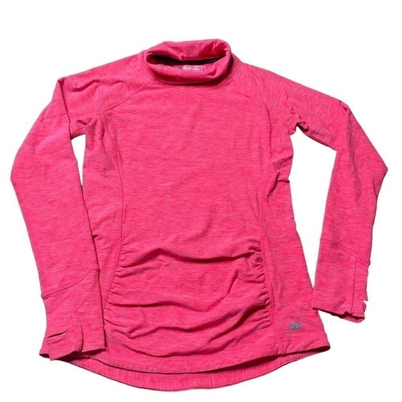 NEW BALANCE Women Small Neon Pink Pullover Performance Turtleneck sweater Top - Picture 1 of 13